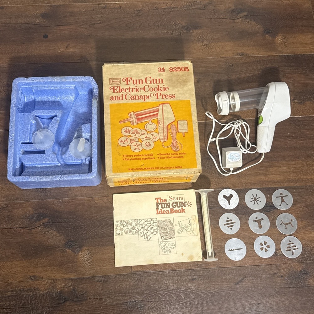 Vintage Sears Fun Gun Electric Cookie Canape Press 82505 Complete Tested‎